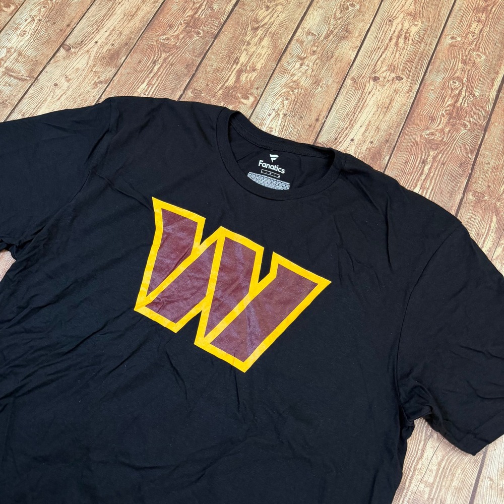 Fanatics Washington Commanders T Shirt Mens Large Black Logo Short Sleeve